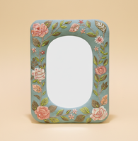 Moderna Tavola Fotografica Verticale di Lusso Floreale in Legno e Cotone, Forma Personalizzata, Leggera e Resistente, Stampa Bicolore