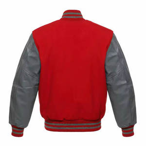 Blouson aviateur pour homme, en molleton de haute qualité, broderie personnalisée en chenille, manches en cuir, veste de baseball, lettreman - Product Image 2