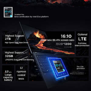 L e n o V o Think Pad T14S Inter Core 12th Generation-Ordenador portátil de 14 pulgadas, 16GB DDR5 512GB SSD, de 12. ª generación, de 2. ª generación, de 2. ª generación, de 16GB DDR5 y GB - Product Image 5