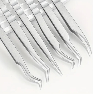 Kit de pinces à cils en acier inoxydable, marque privée, pince à cils personnalisée de haute qualité pour extension de cils volumineux, vente en gros - Product Image 1