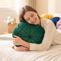 Coussin décoratif rond en velours uni, motif floral vintage, style européen-américain, 35*35cm, coussin amovible