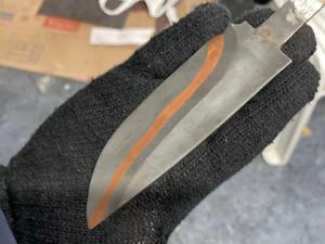 Línea de cobre hecha a mano Damasco hoja en blanco diseño de cuchillo para hacer cuchillos personalizados - Product Image 5