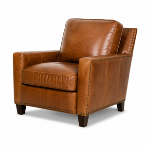 Sillón de Cuero de Búfalo de Primera Calidad, Silla de Cuero Genuino, Color Personalizado, Hecho a Mano, Diseño Industrial de Lujo, para Apartamento u Hotel - Product Image 3