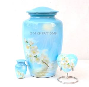 Urna de cremación de aluminio con diseño de imagen personalizado para cenizas, urna para adultos hecha a mano por el fabricante, opción de impresión personalizada disponible - Product Image 1