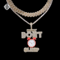 Pendentif Iced Money Don't Sleep pour Hommes, style Hip Hop, en Moissanite micro-pavée, en métal argent sterling 925 plaqué or, bijoux de mode