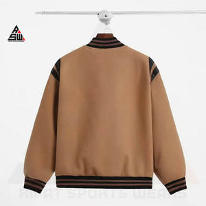 Veste universitaire en laine fine brodée sur mesure pour hommes, uniforme de baseball de haute qualité, nouveau style de rue d'hiver, col montant, doublure en soie - Product Image 3