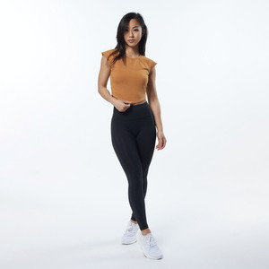 Sólido Color Personalizado Uso de Verano Slim Fit Cuello Redondo Estilo Simple Sin Mangas Mujeres Casual Velocity Crop Top - Product Image 3