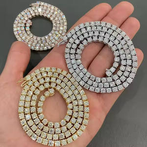 5mm VVS Moissanite diamante tenis collar personalizable 925 Cadena de plata esterlina listo para enviar joyería de Hip-Hop - Product Image 3