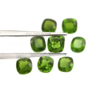 Cushion 5x5mm Natural Unheated Chrome Diopside Good Quality Wholesale Lot Green Gemstones for making Jewelry Loose Gemstone