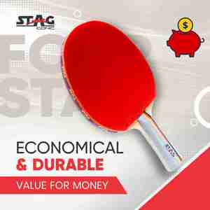 Raquette de tennis de table professionnelle Stag Iconic 4 étoiles, bois, caoutchouc, picots longs, fibre de carbone, raquette de tennis de table professionnelle - Product Image 2
