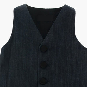 Traje Enterizo sin Mangas de Mezclilla y Algodón con Logotipo, 4 Bolsillos, Cierre de Botones, Color Azul, Trajes de Primavera-Verano, Precio de Fábrica - Product Image 2