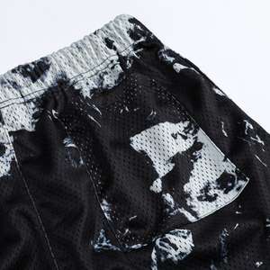 2025 personnalisé hommes basket-ball maille athlétique coupe courte Vintage Design haute rue point broderie élastique respirant tricoté - Product Image 4