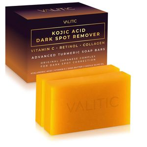 Kojic Acid Dark Spot Remover <b>Soap</b> Bars with Vitamin C, Retinol, Collagen, Turmeric - Original - Product Image 2