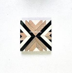 Posavasos navideños para regalar, alfombrillas de resina de madera, almohadillas redondas para el hogar, Hotel, resina epoxi redonda Natural, accesorios de cocina de madera de Acacia, piedra - Product Image 1