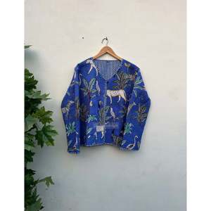 Handmade Quilted Animal Print Cotton <b>Jacket</b> Summer/Winter Coat with Custom Logo Autumn/<b>Blazer</b>/ Spring Style <b>Leather</b> Shell - Product Image 1