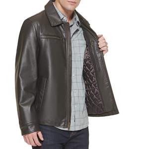 2025 haute qualité hommes veste en cuir de vachette col montant motard vêtements d'extérieur vêtements décontractés veste en cuir pour hommes - Product Image 6