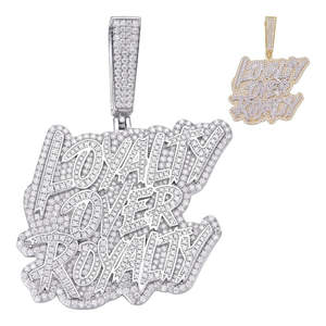 Pendentif personnalisé SHREYA DIAM en moissanite taille brillant, serti griffes, en argent 925 plaqué or, style hip-hop, breloque unisexe - Product Image 1