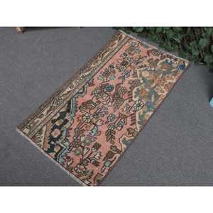 พรมวินเทจขนาดเล็ก, พรมตุรกีขนาด 1.9x3.4 ฟุต, พรมขนสัตว์สีแดง - Product Image 2