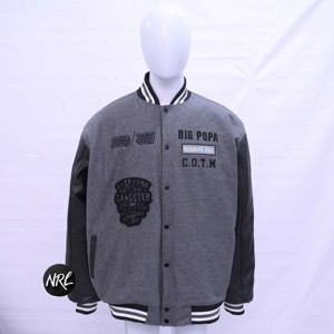 Venta al por mayor de alta calidad 100% algodón lona Varsity chaqueta para hombres ropa de calle de moda OEM Logo Casual cuello redondo invierno prendas de vestir exteriores - Product Image 1