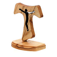 Décoration de table Croix et Crucifix en bois avec motif découpé pour autel d'église Cadeau religieux Affichage spirituel Ornement de prière chrétienne