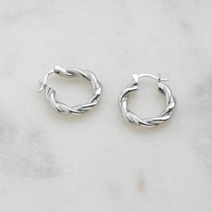 925 Plata de Ley sólida chapado en oro pendiente de aro trenzado joyería pendientes nueva moda plata joyería hecha a mano regalos - Product Image 2