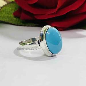 Vente en gros directe d'usine, bague en argent sterling 925, sertissage classique, turquoise, pour femmes, haute qualité, fabrication artisanale, mariage, fiançailles - Product Image 3