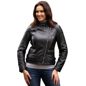 Nueva Chaqueta de Cuero Negra para Mujer, Otoño Invierno, con Cierre, Cuello Redondo, Estilo Motero, Tejida, Impermeable y Transpirable - Product Image 1