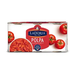 Tomates hachées La Doria italiens de qualité supérieure, 100%, 8x3x400g, pas de sel supplémentaire, pour l'exportation, en boîtes à ouverture facile
