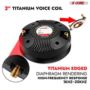 Haut-parleur de compression 5 cœurs 1 pouce, tweeter à pavillon PA 1000W, bobine vocale 2 pouces, aimant Y30 33Oz, 8 Ohms, diaphragme en titane, boîtier en aluminium - Product Image 3