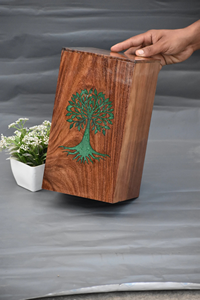 Urna de cremación de palisandro epoxi, diseño de incrustaciones de árbol de la vida, cenizas para adultos, caja conmemorativa personalizada para cenizas - Product Image 3