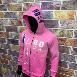 ODM OEM Custom Men's <b>Zip</b>-up <b>Hoodie</b> with Acid Wash & Embroidered Rhinestones Customizable <b>Hoodie</b> with Embroidered Rhinestones - Product Image 2