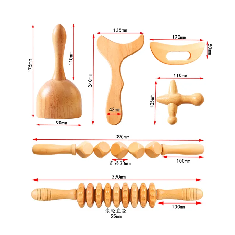 Nouveau produit masseur en bois pour tout le corps thérapie en bois sain outils de Massage du dos rouleau