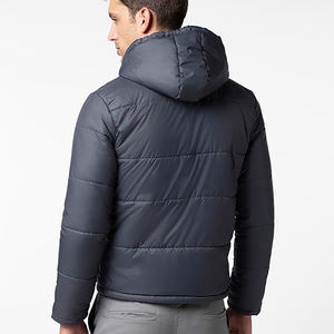 Veste d'hiver légère pour hommes avec col montant, fermeture à glissière complète, poches latérales plaquées en tissu de polyester 100% avec bouton pression - Product Image 5
