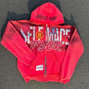 Sudadera y pantalones de alta calidad, ropa de calle, letras impresas, LOGOTIPO personalizado, bloque de Color, cordón, Conjunto de sudadera con capucha de moda para hombres - Product Image 3