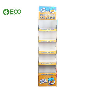 Custom Cardboard Floor Display <strong>Stand</strong> for <strong>Food</strong> Seasoning &amp; Spices, Corrugated Paper Retail Rack with Multi-Tier Shelves - Product Image 2