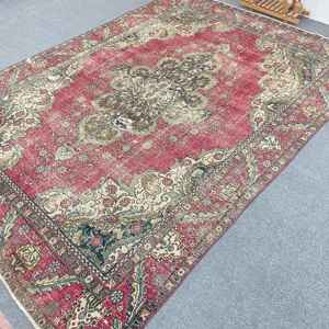 Tapis turc vintage surdimensionné 8,9x11,9 pieds, tapis oriental rouge en laine - Product Image 1