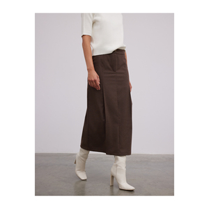 Jupe longue confortable en mélange de viscose avec plis devant et derrière - Product Image 5