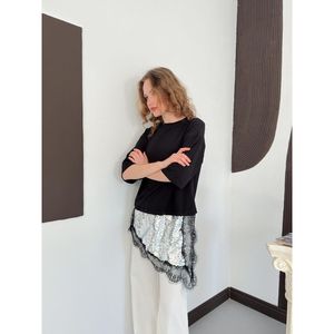 D 3064 LACE DETAIL <b>T</b>-<b>SHIRT</b> - Product Image 3