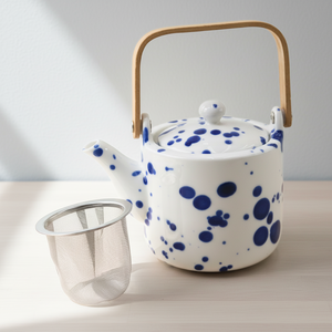 Théière en porcelaine durable de qualité supérieure 3460999-0.5, design nordique, 500 ml, avec filtre en maille - Product Image 3