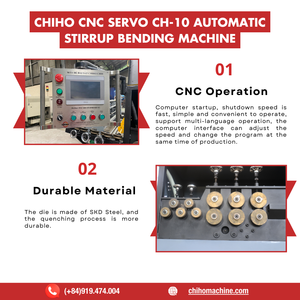 Máquina Automática CNC para Doblar Alambre de Acero Inoxidable, Fabricante Vietnamita, Dobladora de Barras de Acero, Estribos y Varillas Corrugadas, Núcleo PLC de 2.6KW - Product Image 4