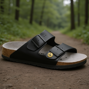 ESD Anti-static Safety Sandals for <b>Men</b> Size 45 Black PU Leather Outer Material Slip-ons for - Product Image 3