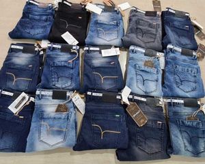 Trabalho pesado <span class=keywords><strong>Jeans</strong></span> masculino robusto tecido Denim reto estilo luz lavado técnicas de impressão padrão durante todo o ano durabilidade - Product Image 1