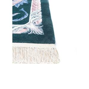 Tapis en laine noué à la main Aalam Pae-5952 ivoire, motif médaillon oriental, pour salon, chambre à coucher, adolescents, fait main à Tabriz - Product Image 4