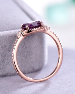 Changement de couleur Alexandrite Gemstone Luxury New Design Solid Gold Fine Jewelry Rings avec Real Diamonds Ring - Product Image 4