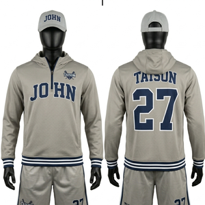 Sweat-shirt de lacrosse pour homme, 280 GSM, polyester et élasthanne premium, tissu respirant, noir et blanc contrastés sur les côtés, impression par sublimation personnalisée du logo. - Product Image 4