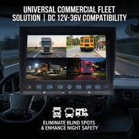 Moniteur IPS 9 pouces à vision nocturne infrarouge 4 canaux | Prise d'aviation à 4 broches | Enregistreur DVR 700 nit 1080P | 12-36V pour tracteurs, moissonneuses-batteuses et flottes de camions