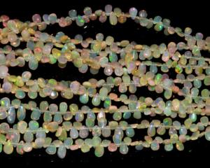 Vente chaude perles de poire d'opale éthiopienne pleine de perles d'opale de feu Multi feu Welo collier d'opale éthiopienne pierre précieuse poire naturelle - Product Image 2