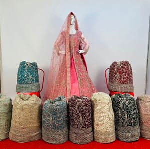 Indian Supplier Wedding Gowns Pakistani Style Long Party Wear Dress with Dupatta <b>Net</b> Fabric Women's Bridesmaid Wedding Guests - Product Image 2