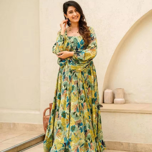 white christmas dresses Indian Bridal Long Maxi Froke for Wedding #J4304 main image 0