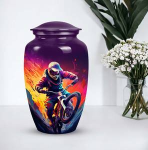 Urna de motorista paseo decorativa para cenizas humanas cremación para cenizas adultos funerario urnas conmemorativas personalizadas - Product Image 2